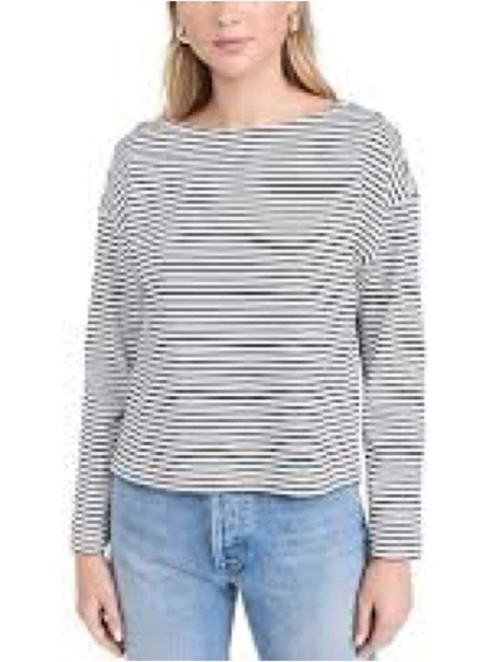 Vince Black & White Striped Boatneck Long-Sleeve Top *MOVING SALE*